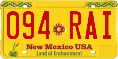 NM license plate 094RAI