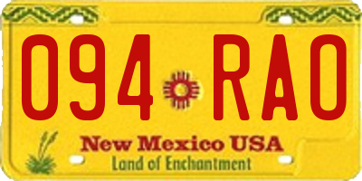 NM license plate 094RAO