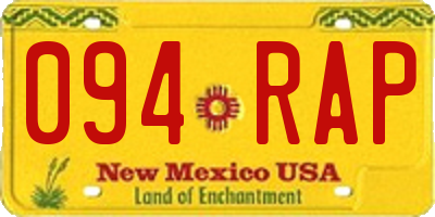 NM license plate 094RAP