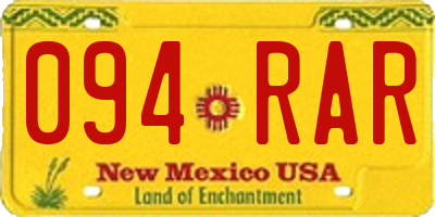 NM license plate 094RAR
