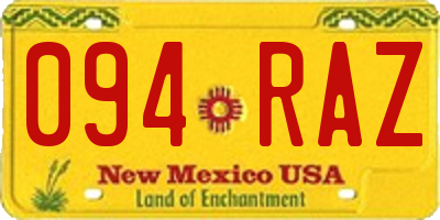 NM license plate 094RAZ