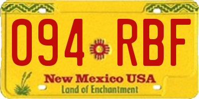 NM license plate 094RBF