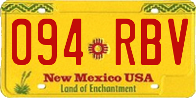 NM license plate 094RBV