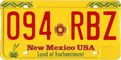 NM license plate 094RBZ