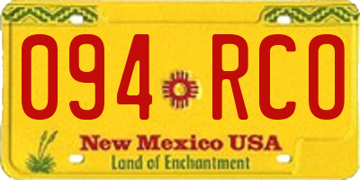NM license plate 094RCO