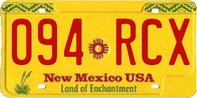 NM license plate 094RCX
