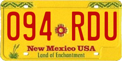 NM license plate 094RDU