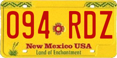 NM license plate 094RDZ