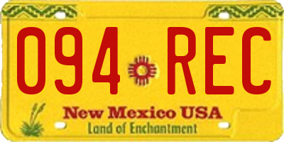 NM license plate 094REC