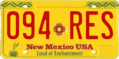 NM license plate 094RES