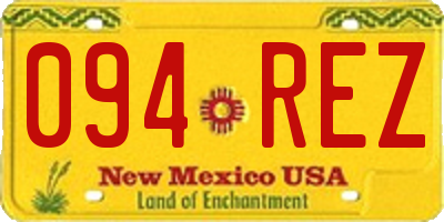 NM license plate 094REZ