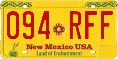 NM license plate 094RFF