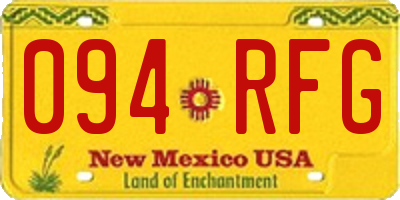 NM license plate 094RFG