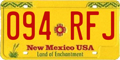 NM license plate 094RFJ
