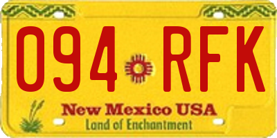 NM license plate 094RFK