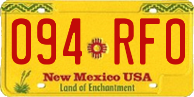 NM license plate 094RFO