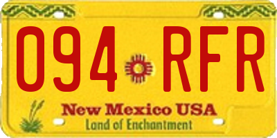 NM license plate 094RFR