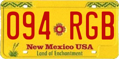 NM license plate 094RGB