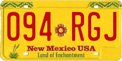 NM license plate 094RGJ