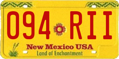 NM license plate 094RII