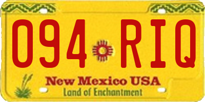 NM license plate 094RIQ