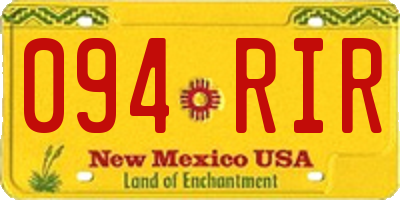 NM license plate 094RIR
