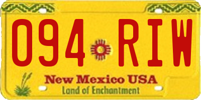 NM license plate 094RIW
