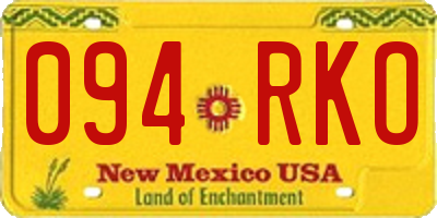 NM license plate 094RKO
