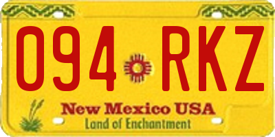 NM license plate 094RKZ