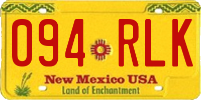 NM license plate 094RLK