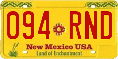 NM license plate 094RND