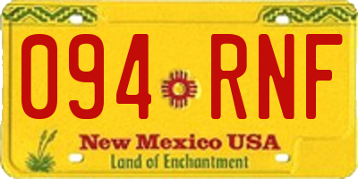 NM license plate 094RNF
