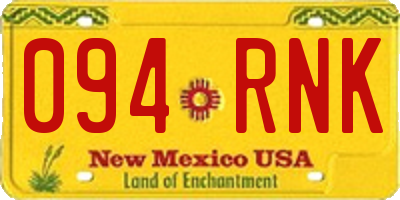 NM license plate 094RNK