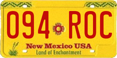 NM license plate 094ROC