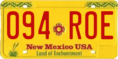 NM license plate 094ROE