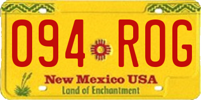 NM license plate 094ROG