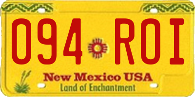 NM license plate 094ROI