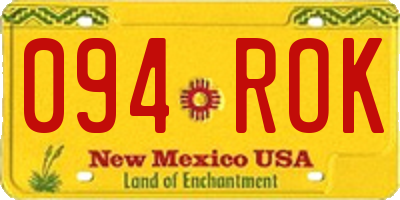 NM license plate 094ROK