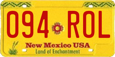 NM license plate 094ROL