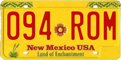 NM license plate 094ROM