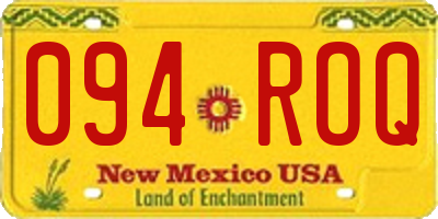 NM license plate 094ROQ