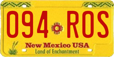 NM license plate 094ROS