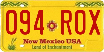 NM license plate 094ROX