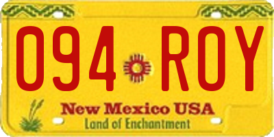 NM license plate 094ROY
