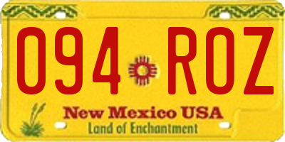 NM license plate 094ROZ