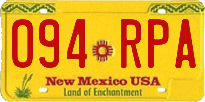 NM license plate 094RPA