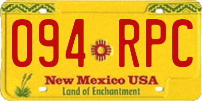 NM license plate 094RPC