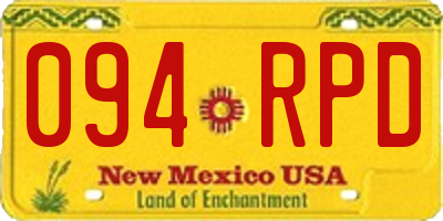 NM license plate 094RPD