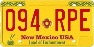 NM license plate 094RPE