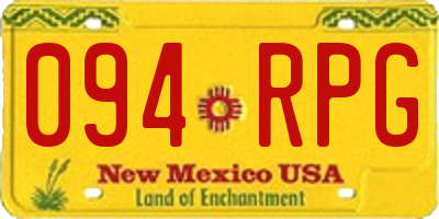 NM license plate 094RPG